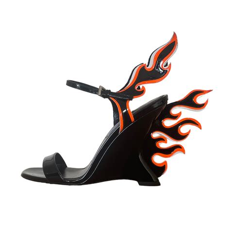 prada heels flame|Prada flame wedge.